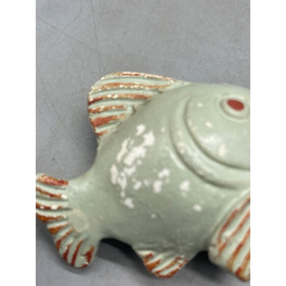 vintage salt pepper shakers fish green hand painted 2" READ - Picture 3 of 9
